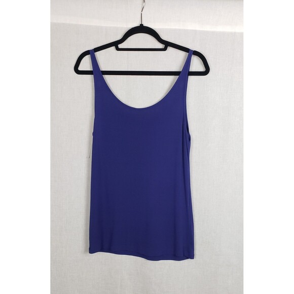 Eileen Fisher Tank Large‎ Purple Sleeveless 100% Silk Casual Layer Quiet Luxury - Picture 2 of 6
